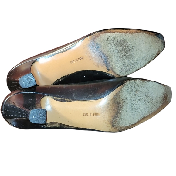 Vintage Women Leather Black Pumps By Salvatore Ferragamo Size 7 1/2 AAAA/Women D - Picture 8 of 8